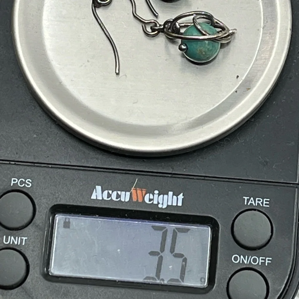 Vintage Whitney Kelly Sterling Silver Earrings with Turquoise Beads - Picture 13 of 16